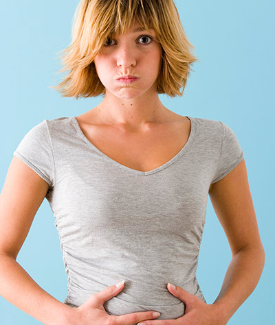 A woman dealing with bloating